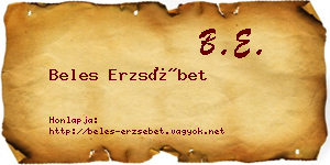 Beles Erzsébet névjegykártya